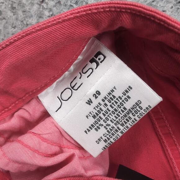 Joes Jeans Women 29 Pink Rocker Stretch Mid Rise Skinny Fit Denim Distressed - Picture 4 of 9